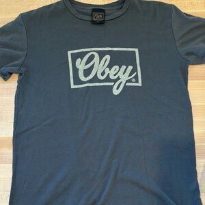 Obey women’s Dark Gray Logo Tee